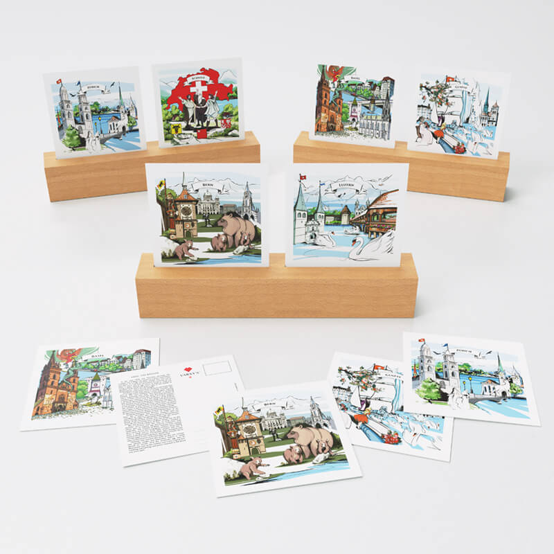 [:en]Complete set of VARSY'S Swiss-made postcards - Share Swiss legends![:][:de]Das komplette Set von VARSY’S legendären Postkarten - Teilen Sie unsere Schweizer Legenden![:]