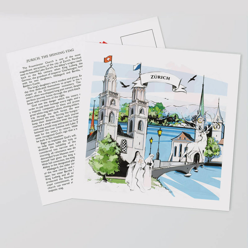 [:en]Swiss-made Zurich postcards show a lovingly designed Swiss artwork on the front.[:][:de]VARSY’S legendäre Zürich Postkarten aus der Schweiz zeigen ein liebevoll gestaltetes Schweizer Kunstwerk auf der Vorderseite.[:]