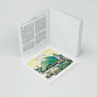 [:en]Illustration and Swiss legend text in VARSY’S notebook - The ascent of Monte San Salvatore & Story of Lugano[:][:de]Illustration und Legendentext auf VARSY’S Notizbuch - Die Schweizer Legende vom Monte San Salvatore und Geschichte von Lugano[:]