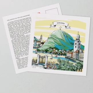 [:en]The perfect Swiss gift: VARSY’S legendary Lugano postcards show a hand-painted, detailed Swiss illustration on the front.[:][:de]Das perfekte Schweizer Geschenk: Auf der Vorderseite von VARSY’S legendären Lugano Postkarten finde Sie eine handgemalte, detaillierte Illustration der Schweizer Legende.[:]
