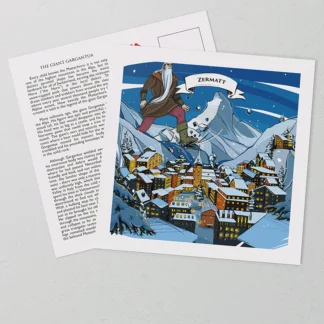 [:en]The hand-painted artwork on VARSY’S Swiss-made Zermatt postcards show the legendary Matterhorn and details of the Zermatt region.[:][:de]Die Illustration auf VARSY’S legendären Zermatt Postkarten aus der Schweiz zeigt das legendäre Matterhorn und Details der Region Zermatt.[:]